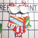 Summer Beachwear Printed Branded Two Piece Swimsuits
