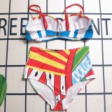 Summer Beachwear Printed Branded Two Piece Swimsuits