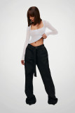Mesh Square Neck Tops