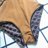 Summer Beach Padded Printed Halter One-piece Swimwear
