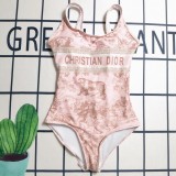 Summer Beach Padded Printed Sling One-piece Swimwear