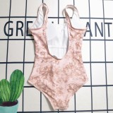 Summer Beach Padded Printed Sling One-piece Swimwear