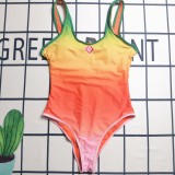 Summer Beach Padded Printed Sling One-piece Swimwears