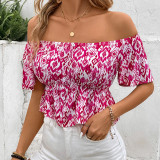 Strapless Short Sleeve Sweet Button Short Shirt