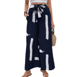 Fashion Trousers Printed High Waist Wide Leg Pants