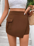 2024 Solid Summer Pocket Shorts Culottes