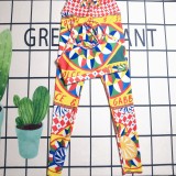 Summer Printed Padded Swimsuit Straps Bra Crop Top & Trousers Two Piece