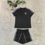 Women's Embroidered Short Sleeve Embossed Casual Set