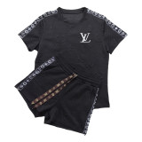 Women's Embroidered Short Sleeve Embossed Casual Set