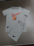 Summer High Quality Cotton Mens Print Shorts Sportswear Set