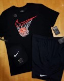 Summer High Quality Cotton Mens Print Shorts Sportswear Set