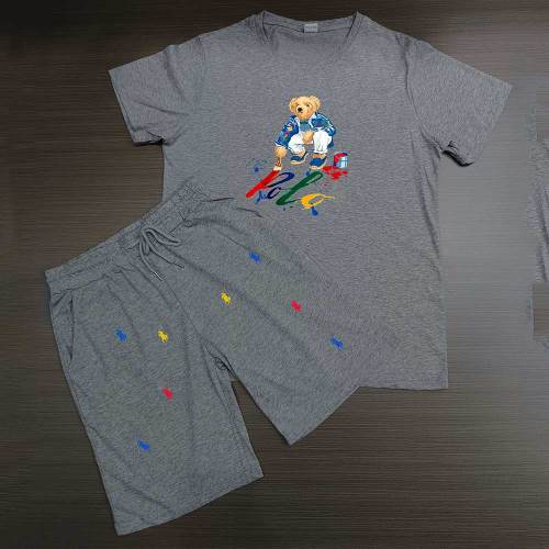 Summer High Quality Cotton Mens Print Shorts Sportswear Set