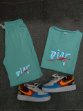 Summer High Quality Cotton Mens Print Shorts Sportswear Set