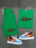 Summer High Quality Cotton Mens Print Shorts Sportswear Shorts Set