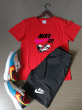 Summer High Quality Cotton Mens Print Shorts Sportswear Set