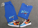 Summer High Quality Cotton Mens Print Shorts Sportswear Set