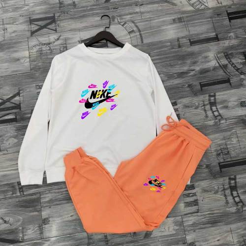 Summer High Quality Cotton Mens Print O Neck Long Sleeve Sportswear Set