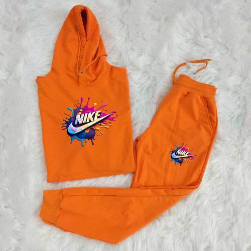 Summer High Quality Cotton Mens Print O Neck Hooded Sweatshirt Sports Suits