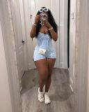 Sexy Ribbed Washed Faded Straps One-piece Rompers