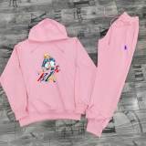 Summer High Quality Cotton Mens Print Hoodie Sweatshirt Sports 2 Piece Set