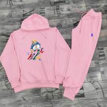 Summer High Quality Cotton Mens Print Hoodie Sweatshirt Sports 2 Piece Set