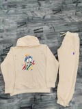 Summer High Quality Cotton Mens Print Hoodie Sweatshirt Sports 2 Piece Set