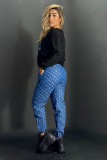 Casual Imitation Cotton Embroidery + Hot Drilling Two Piece Pant Set