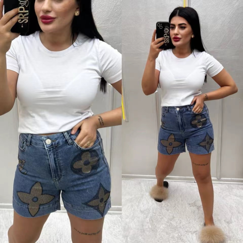 Casual Stretch Jeans Hot Drilling Denim Shorts