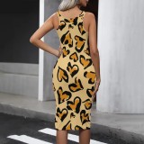 Casual Digital Printing Dress Straps V Neck Midi Dresses