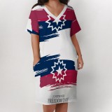Large Size Black Fashion Printed Women's Dresses