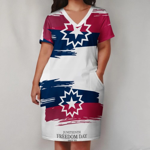 Large Size Black Fashion Printed Women's Dresses