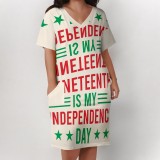 Large Size Black Fashion Printed Women's Dresses
