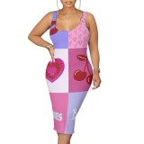 Casual Digital Printing Sleeveless Midi Dresses