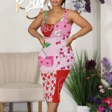 Casual Digital Printing Sleeveless Midi Dresses