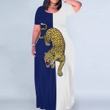 Casual Digital Printing Short Sleeve Maxi Dresses