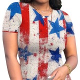 Casual Digital Printing O Neck Midi Dress