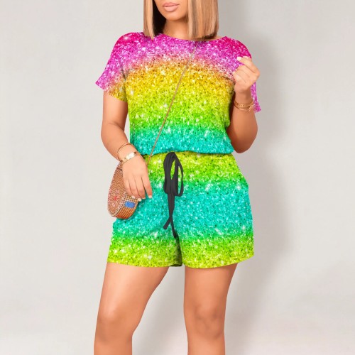 Casual Digital Printing Short Set