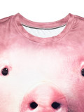 Casual Animal Pattern Print Short Sleeve T-Shirt