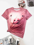 Casual Animal Pattern Print Short Sleeve T-Shirt