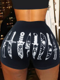 Sexy Women's Tights Pattern Print Yoga Shorts