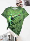 Casual Animal Pattern Print Short Sleeve T-Shirt