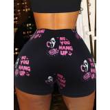 Women's Tights Pattern Print Yoga Shorts