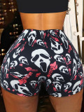 Sexy Women's Tights Pattern Print Yoga Shorts