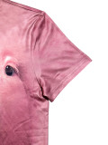Casual Animal Pattern Print Short Sleeve T-Shirt