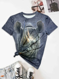 Casual Animal Pattern Print Short Sleeve T-Shirt