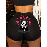 Sexy Women's Tights Pattern Print Yoga Shorts