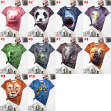 Casual Animal Pattern Print Short Sleeve T-Shirt