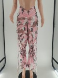 Camouflage Pattern Pleated Strings Pants