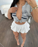 Solid Color Elastic Bubble Mini Pleated Skirt