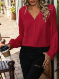 Women's Casual Shirt Business Blouse Long Sleeve Shirts